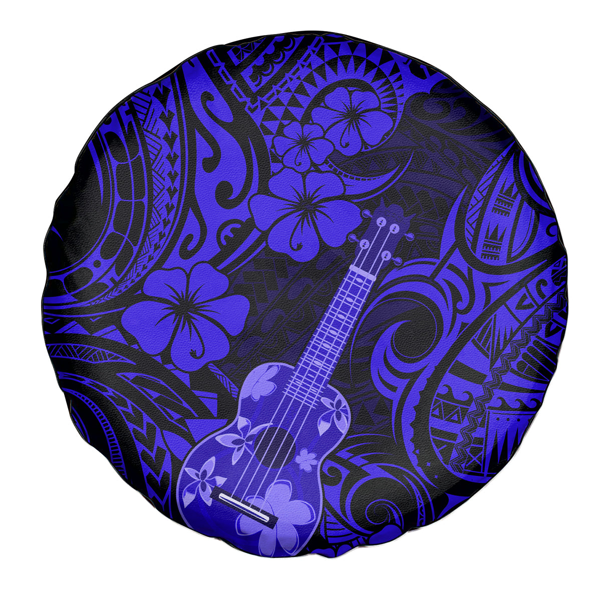 Hawaii Ukulele Spare Tire Cover Polynesian Pattern Navy Blue Version LT01 Blue - Polynesian Pride