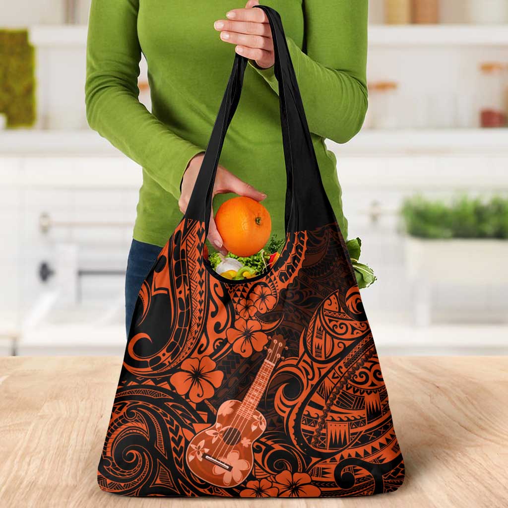 Hawaii Ukulele Grocery Bag Polynesian Pattern Orange Version LT01 - Polynesian Pride