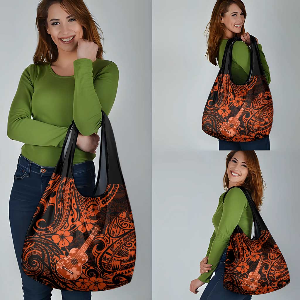 Hawaii Ukulele Grocery Bag Polynesian Pattern Orange Version LT01 - Polynesian Pride