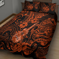 Hawaii Ukulele Quilt Bed Set Polynesian Pattern Orange Version LT01 - Polynesian Pride