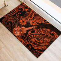 Hawaii Ukulele Rubber Doormat Polynesian Pattern Orange Version LT01 - Polynesian Pride