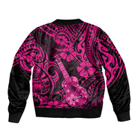 Hawaii Ukulele Bomber Jacket Polynesian Pattern Pink Version LT01 - Polynesian Pride