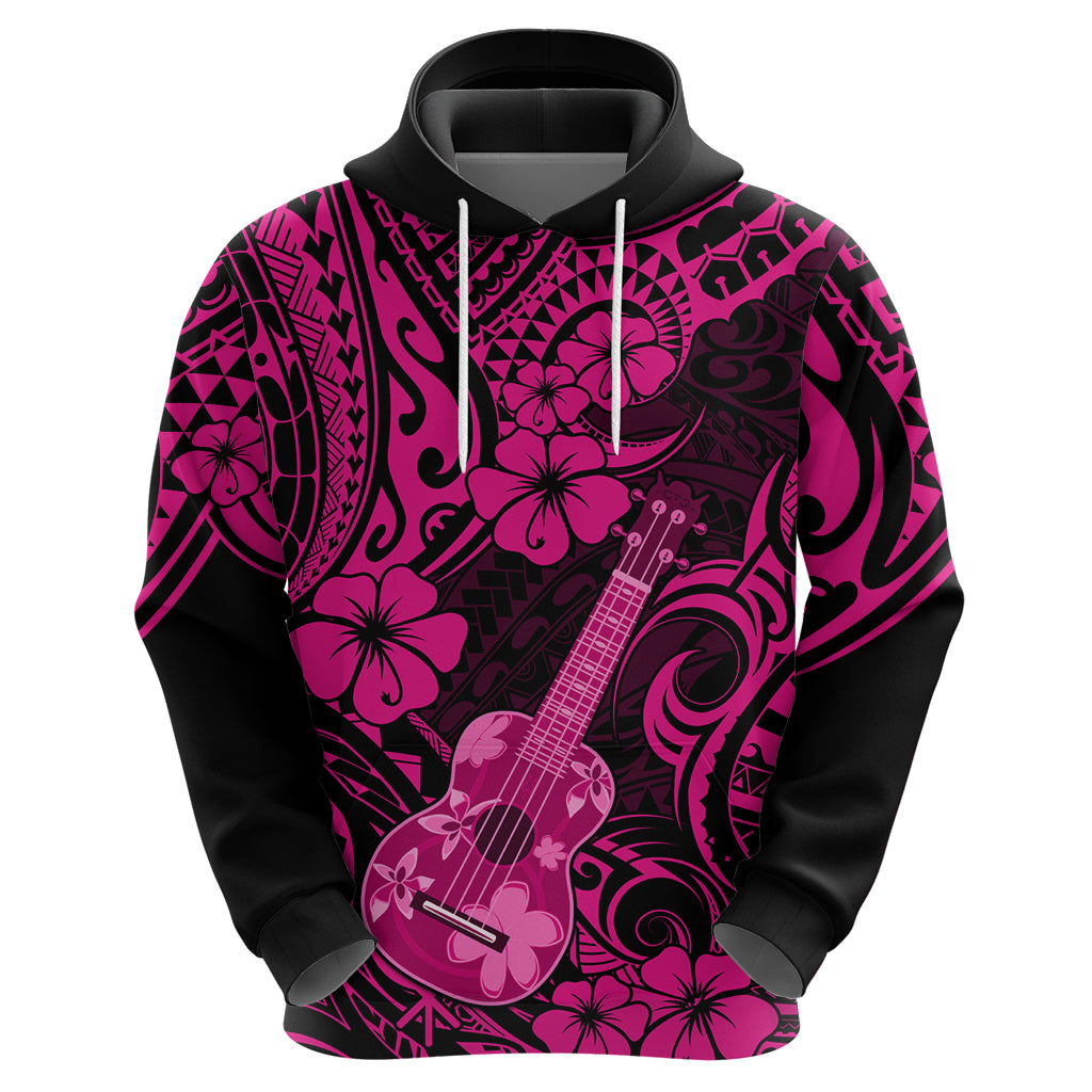 Hawaii Ukulele Hoodie Polynesian Pattern Pink Version LT01 - Polynesian Pride