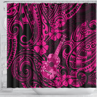 Hawaii Ukulele Shower Curtain Polynesian Pattern Pink Version LT01 - Polynesian Pride