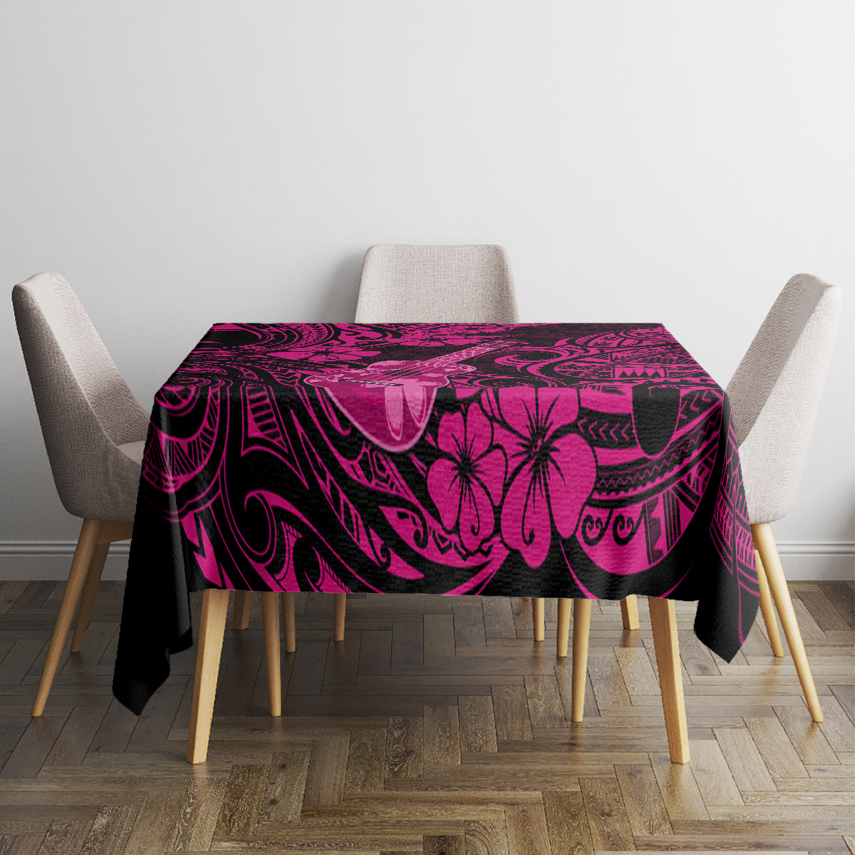 Hawaii Ukulele Tablecloth Polynesian Pattern Pink Version LT01 - Polynesian Pride