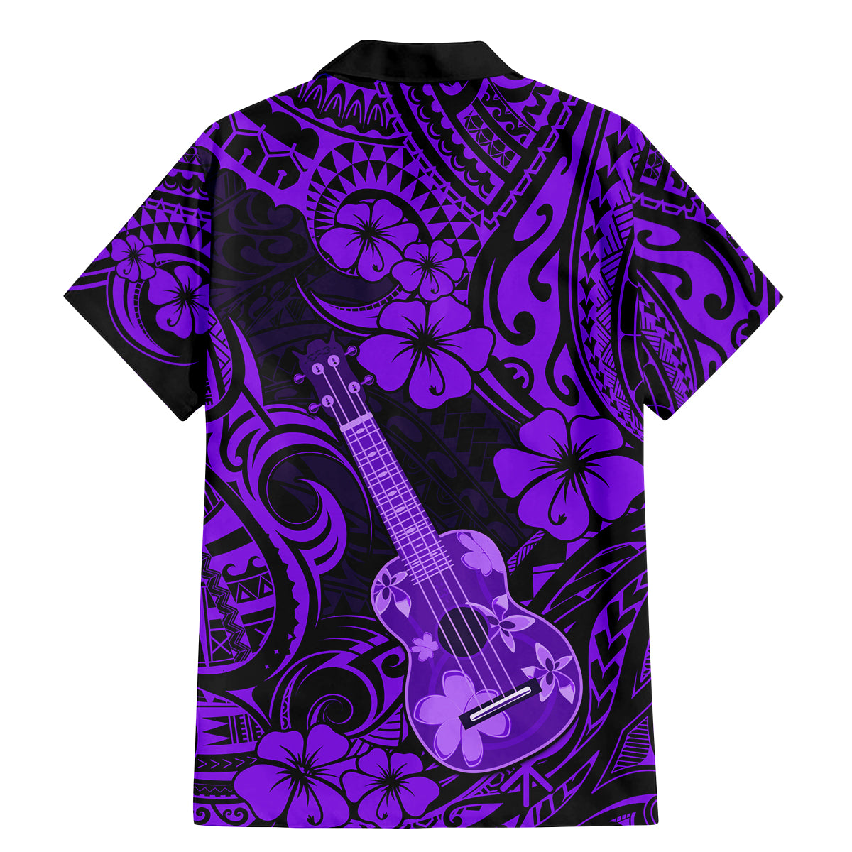 Hawaii Ukulele Family Matching Mermaid Dress and Hawaiian Shirt Polynesian Pattern Purple Version LT01 - Polynesian Pride