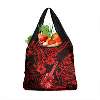 Hawaii Ukulele Grocery Bag Polynesian Pattern Red Version LT01 1-pack One Size Red - Polynesian Pride