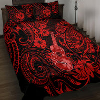 Hawaii Ukulele Quilt Bed Set Polynesian Pattern Red Version LT01 - Polynesian Pride