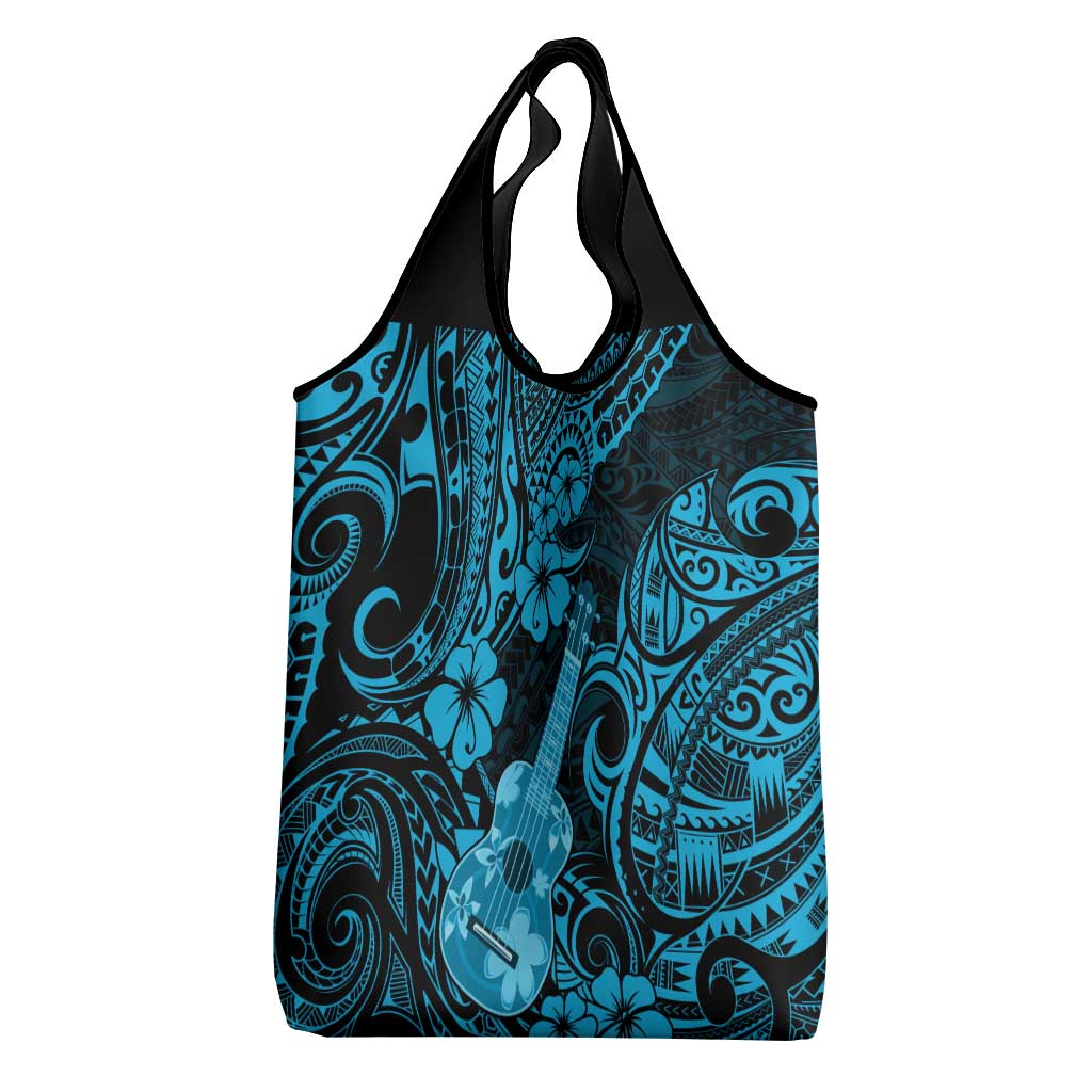 Hawaii Ukulele Grocery Bag Polynesian Pattern Sky Blue Version LT01 - Polynesian Pride