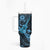 Hawaii Ukulele Tumbler With Handle Polynesian Pattern Sky Blue Version