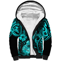 Hawaii Ukulele Sherpa Hoodie Polynesian Pattern Turquoise Version LT01 Unisex Turquoise - Polynesian Pride