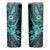 Hawaii Ukulele Skinny Tumbler Polynesian Pattern Turquoise Version