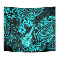 Hawaii Ukulele Tapestry Polynesian Pattern Turquoise Version LT01 - Polynesian Pride