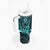 Hawaii Ukulele Tumbler With Handle Polynesian Pattern Turquoise Version