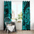 Hawaii Ukulele Window Curtain Polynesian Pattern Turquoise Version LT01 - Polynesian Pride