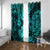 Hawaii Ukulele Window Curtain Polynesian Pattern Turquoise Version LT01 - Polynesian Pride