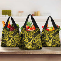 Hawaii Ukulele Grocery Bag Polynesian Pattern Yellow Version LT01 3-pack One Size Yellow - Polynesian Pride