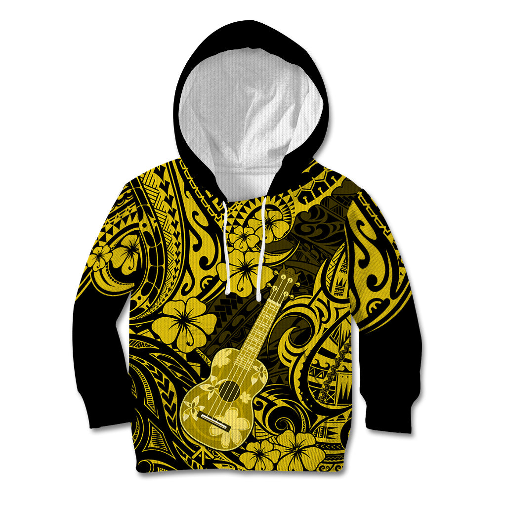 Hawaii Ukulele Kid Hoodie Polynesian Pattern Yellow Version LT01 Yellow - Polynesian Pride
