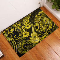Hawaii Ukulele Rubber Doormat Polynesian Pattern Yellow Version LT01 Yellow - Polynesian Pride