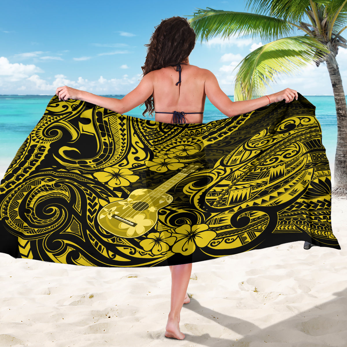 Hawaii Ukulele Sarong Polynesian Pattern Yellow Version LT01 - Polynesian Pride