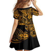 Hawaii Fish Hook Family Matching Tank Maxi Dress and Hawaiian Shirt Polynesian Pattern Gold Version LT01 - Polynesian Pride