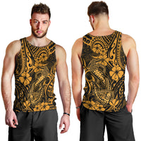 Hawaii Fish Hook Men Tank Top Polynesian Pattern Gold Version LT01 - Polynesian Pride