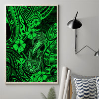 Hawaii Fish Hook Canvas Wall Art Polynesian Pattern Green Version LT01 - Polynesian Pride