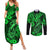 Hawaii Fish Hook Couples Matching Summer Maxi Dress and Long Sleeve Button Shirts Polynesian Pattern Green Version LT01 Green - Polynesian Pride