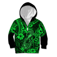 Hawaii Fish Hook Kid Hoodie Polynesian Pattern Green Version LT01 - Polynesian Pride