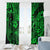 Hawaii Fish Hook Window Curtain Polynesian Pattern Green Version LT01 - Polynesian Pride