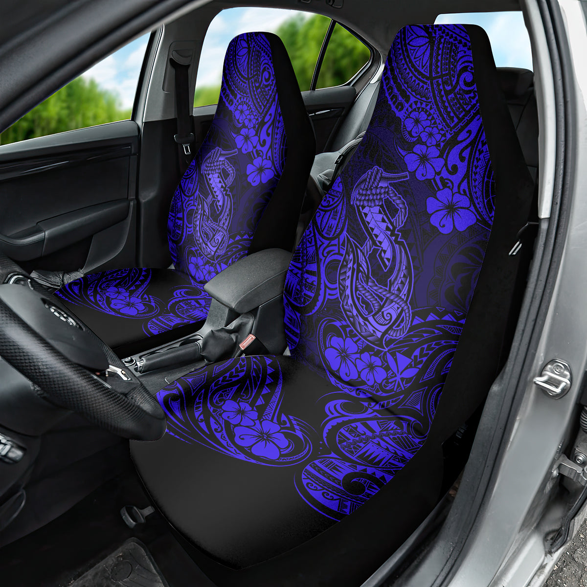 Hawaii Fish Hook Car Seat Cover Polynesian Pattern Navy Blue Version LT01 - Polynesian Pride