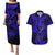 Hawaii Fish Hook Couples Matching Puletasi Dress and Hawaiian Shirt Polynesian Pattern Navy Blue Version LT01 Blue - Polynesian Pride