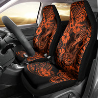 Hawaii Fish Hook Car Seat Cover Polynesian Pattern Orange Version LT01