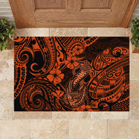 Hawaii Fish Hook Rubber Doormat Polynesian Pattern Orange Version LT01