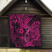 Hawaii Fish Hook Quilt Hibiscus Hawaii Tribal Tattoo Pink Version LT01 - Polynesian Pride