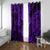 Hawaii Fish Hook Window Curtain Hibiscus Hawaii Tribal Tattoo Purple Version LT01 - Polynesian Pride