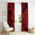 Hawaii Fish Hook Window Curtain Hibiscus Hawaii Tribal Tattoo Red Version LT01 - Polynesian Pride