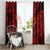 Hawaii Fish Hook Window Curtain Hibiscus Hawaii Tribal Tattoo Red Version LT01 - Polynesian Pride