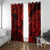 Hawaii Fish Hook Window Curtain Hibiscus Hawaii Tribal Tattoo Red Version LT01 Grommets Red - Polynesian Pride