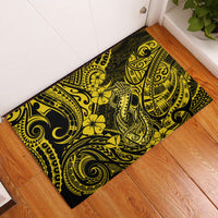 Hawaii Fish Hook Rubber Doormat Hibiscus Hawaii Tribal Tattoo Yellow Version LT01 Yellow - Polynesian Pride