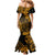 Hawaii King Kamehameha Mermaid Dress Polynesian Pattern Gold Version LT01 - Polynesian Pride