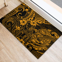 Hawaii King Kamehameha Rubber Doormat Polynesian Pattern Gold Version LT01 - Polynesian Pride