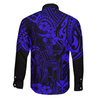 Hawaii King Kamehameha Family Matching Mermaid Dress and Hawaiian Shirt Polynesian Pattern Navy Blue Version LT01 - Polynesian Pride