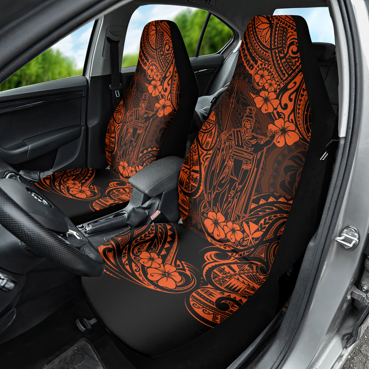 Hawaii King Kamehameha Car Seat Cover Polynesian Pattern Orange Version LT01 - Polynesian Pride