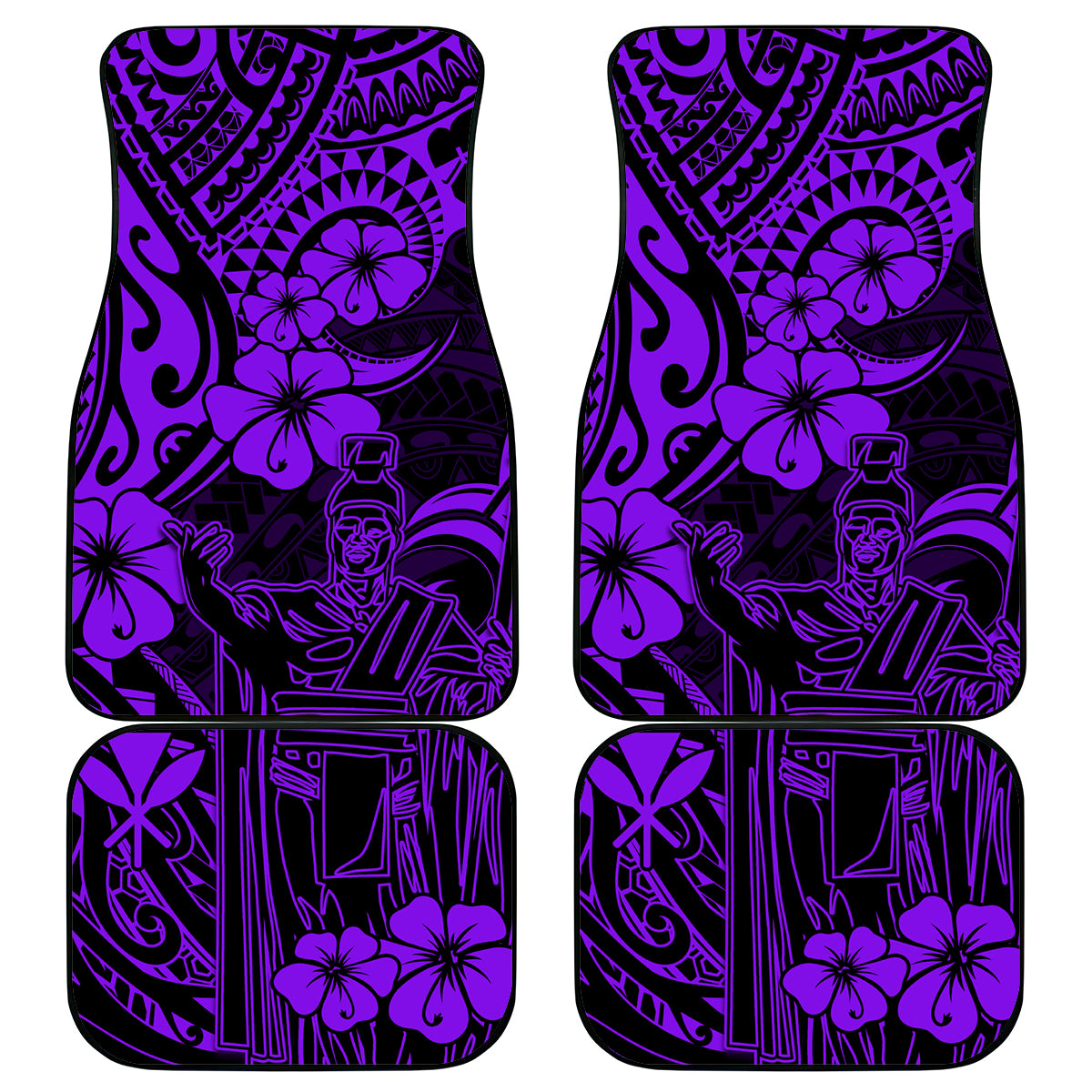 Hawaii King Kamehameha Car Mats Polynesian Pattern Purple Version LT01 Purple - Polynesian Pride