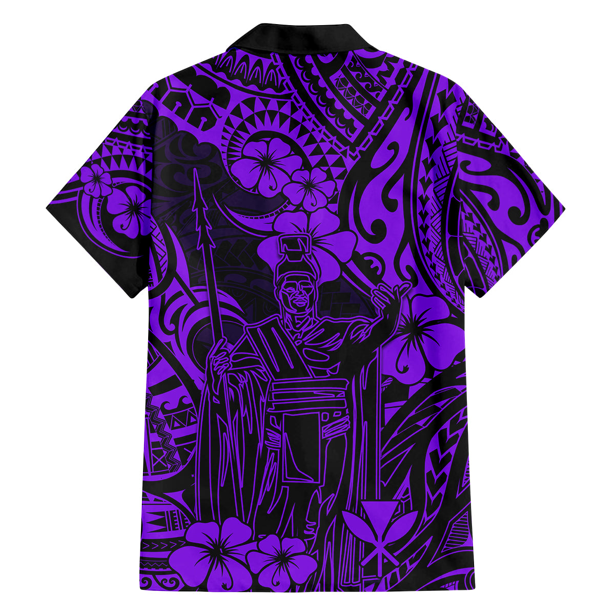 Hawaii King Kamehameha Family Matching Tank Maxi Dress and Hawaiian Shirt Polynesian Pattern Purple Version LT01 - Polynesian Pride