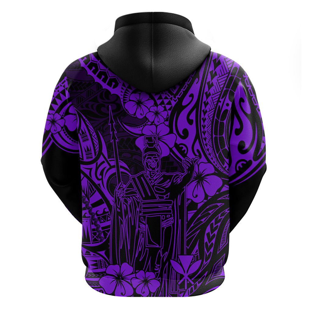 Hawaii King Kamehameha Hoodie Polynesian Pattern Purple Version LT01 - Polynesian Pride