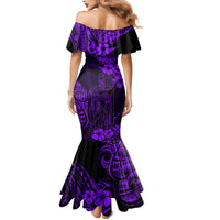 Hawaii King Kamehameha Mermaid Dress Polynesian Pattern Purple Version LT01 - Polynesian Pride