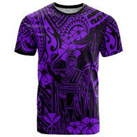 Hawaii King Kamehameha T Shirt Polynesian Pattern Purple Version LT01 Purple - Polynesian Pride