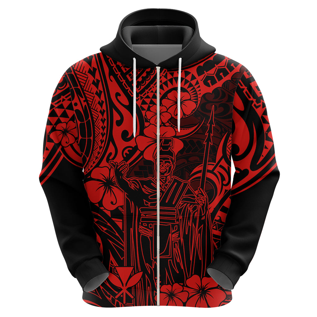 Hawaii King Kamehameha Hoodie Polynesian Pattern Red Version LT01 - Polynesian Pride